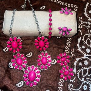 Hot Pink Squash Floral set